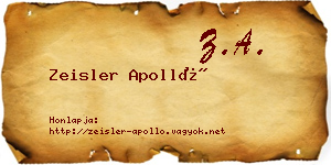 Zeisler Apolló névjegykártya